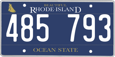 RI license plate 485793