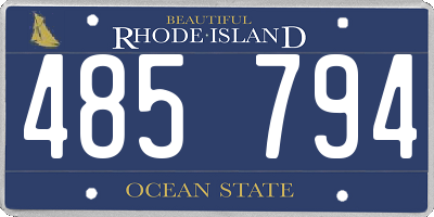RI license plate 485794