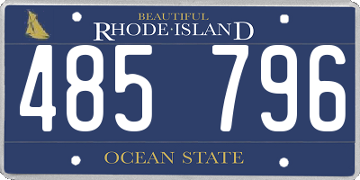 RI license plate 485796