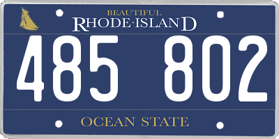 RI license plate 485802