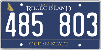RI license plate 485803