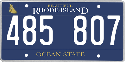 RI license plate 485807