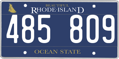 RI license plate 485809