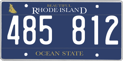 RI license plate 485812