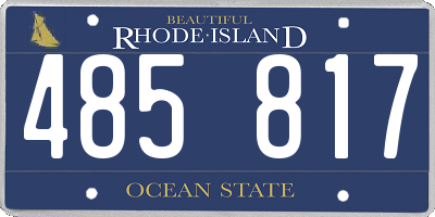 RI license plate 485817