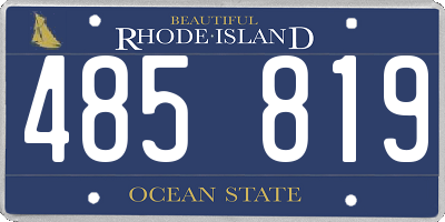 RI license plate 485819