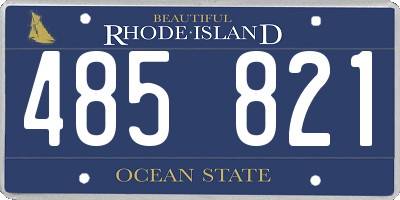RI license plate 485821