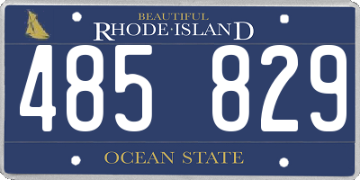 RI license plate 485829