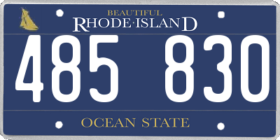 RI license plate 485830