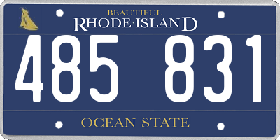 RI license plate 485831