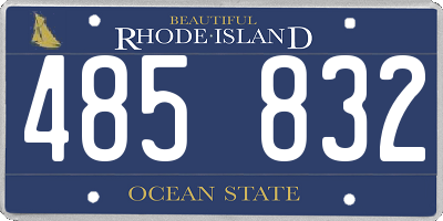 RI license plate 485832