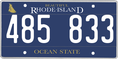 RI license plate 485833