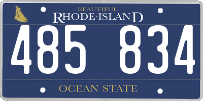RI license plate 485834