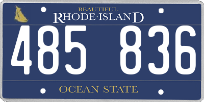 RI license plate 485836