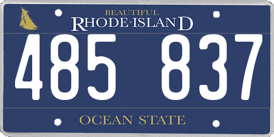 RI license plate 485837