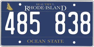 RI license plate 485838
