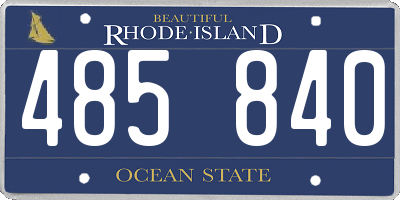 RI license plate 485840