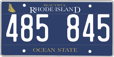 RI license plate 485845