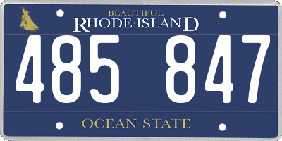RI license plate 485847