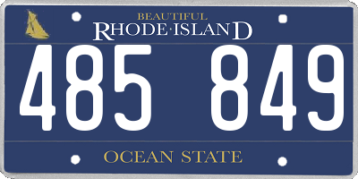 RI license plate 485849
