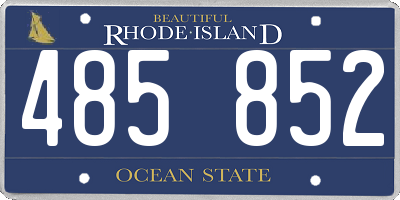RI license plate 485852
