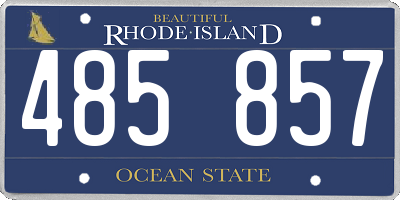 RI license plate 485857