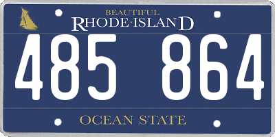 RI license plate 485864