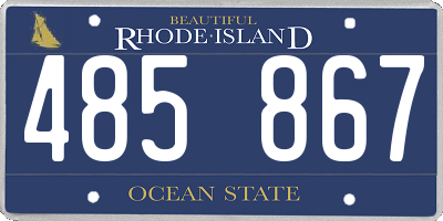 RI license plate 485867