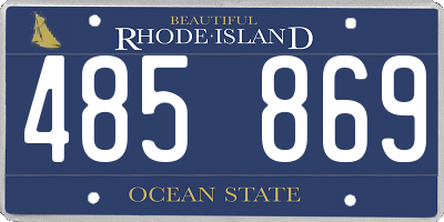 RI license plate 485869