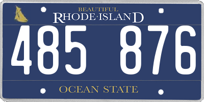 RI license plate 485876