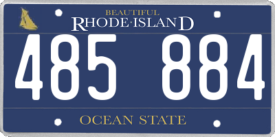 RI license plate 485884