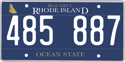 RI license plate 485887