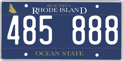 RI license plate 485888