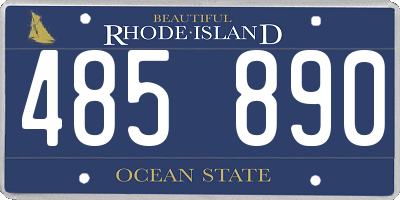RI license plate 485890