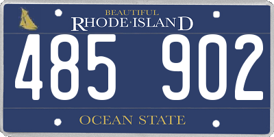 RI license plate 485902