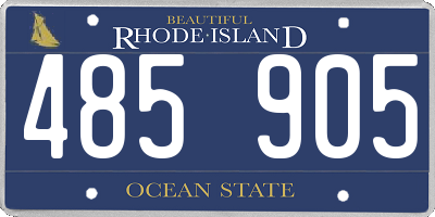 RI license plate 485905