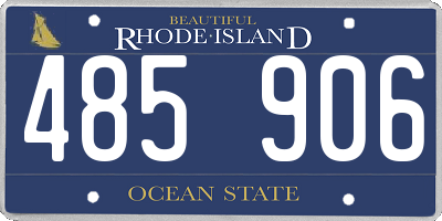 RI license plate 485906