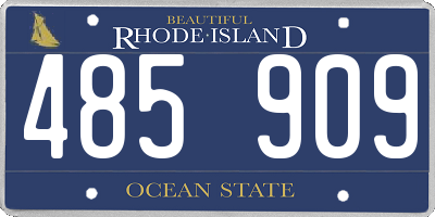 RI license plate 485909
