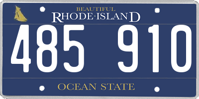 RI license plate 485910