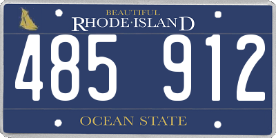 RI license plate 485912