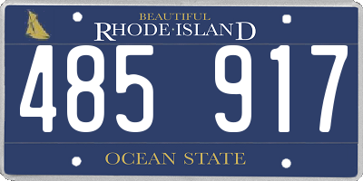 RI license plate 485917