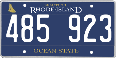 RI license plate 485923