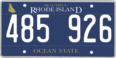 RI license plate 485926