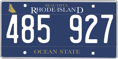 RI license plate 485927