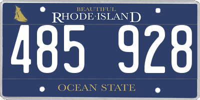 RI license plate 485928
