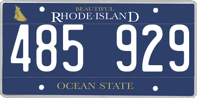 RI license plate 485929