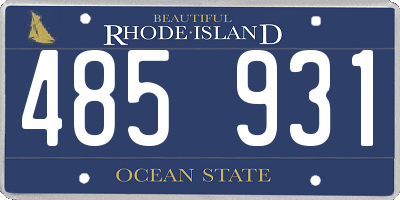 RI license plate 485931