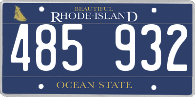 RI license plate 485932