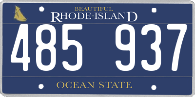 RI license plate 485937