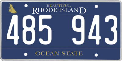 RI license plate 485943